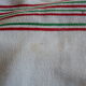 Old tablecloth 1920/1930 linen beige diamonds and red and green stripes + towels