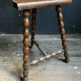 Half moon wooden milkman stool