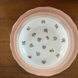 7 dishes Vintage Limoges porcelain pink and gold floral motifs