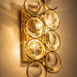 Golden brass and crystal wall light by Palwa, Germany, 1960s.