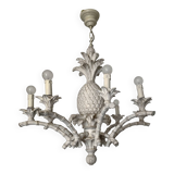 Large Hollywood Regency pineapple chandelier, 1980s