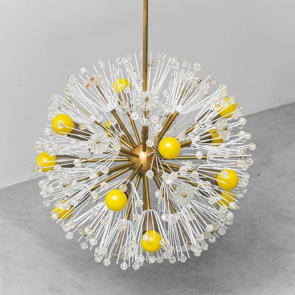 Lustre Spoutnik 12 lumières Flacon Stejnar Nikoll années 1960 vintage