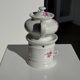 Complete porcelain teapot and warmer with pink floral decoration H18