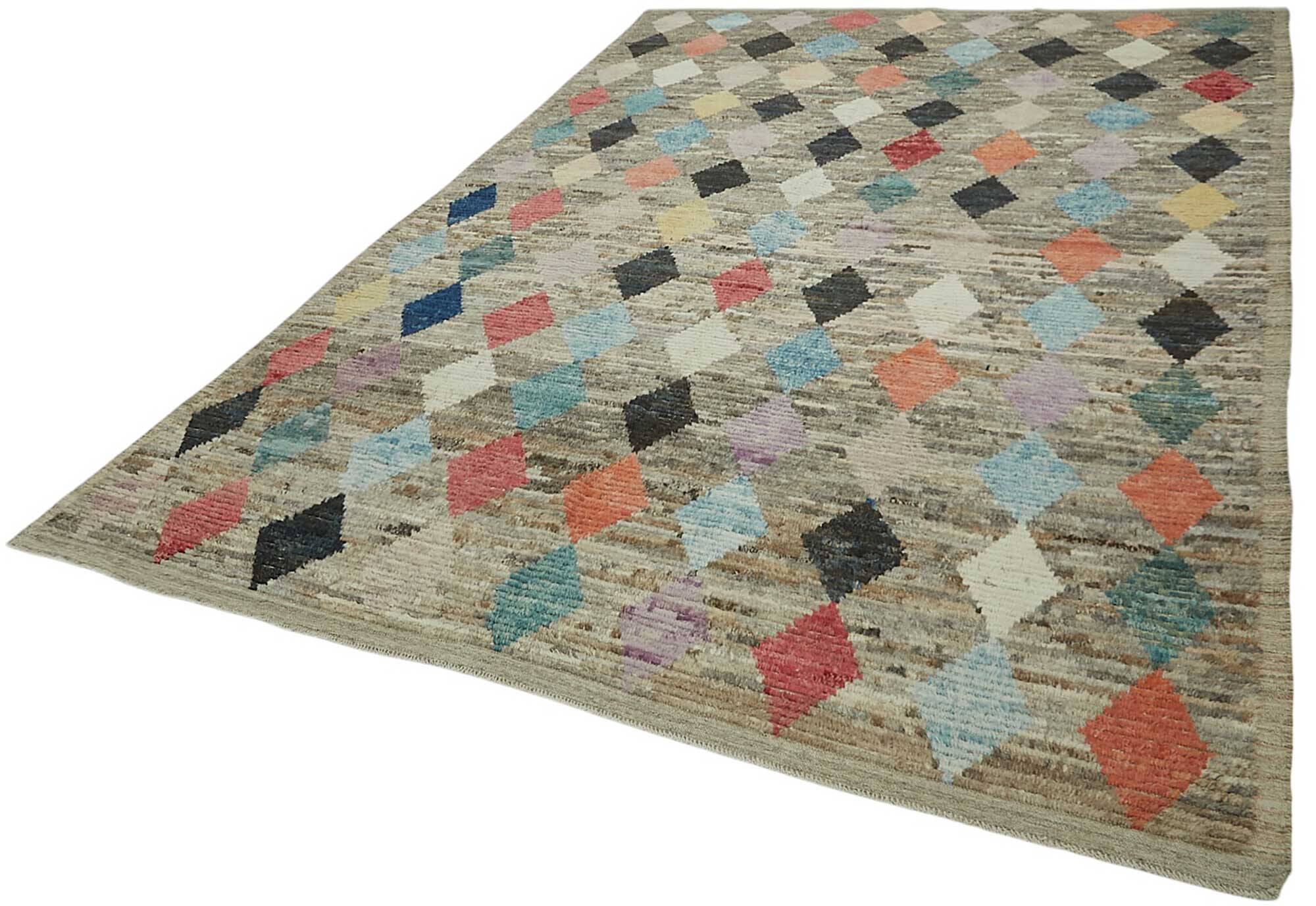 Handwoven Tribal One of a Kind 244 cm x 350 cm Multicolor Wool Carpet