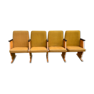 Mid-Century Hungarian Four-Seater Cinema Seats, 1950s