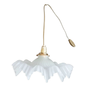 Suspension en opaline - blanche