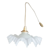 Suspension en opaline blanche givrée