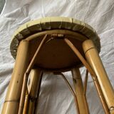 Vintage bamboo and rattan bar stool