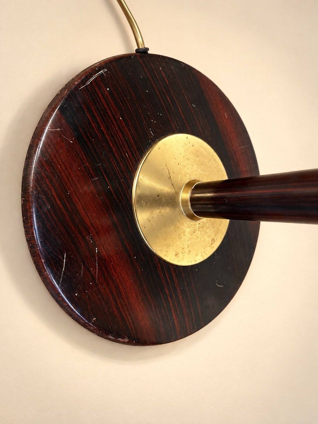 Art Deco table lamp "Mazda" – Faux wood & brass – 1930s