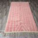 Handmade pure natural wool Berber rug in pink, size 150 x 250 cm.