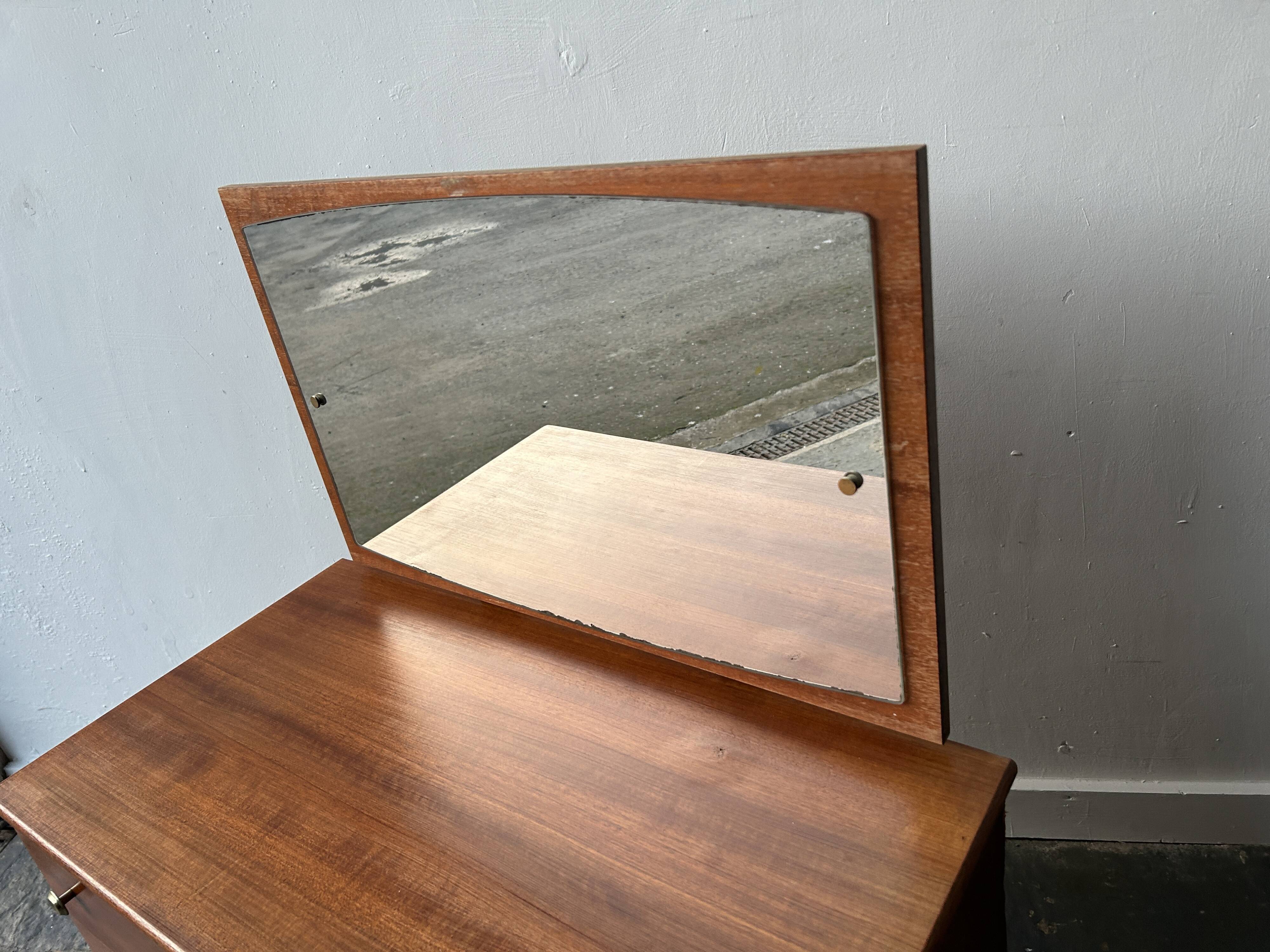 1960s Mid-Century vintage petite chest of drawers with mirror