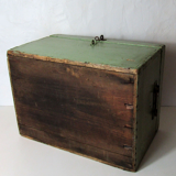 Wooden box voting urn green almond