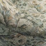 Banquette 2 places en tissu fleuri, années 1950