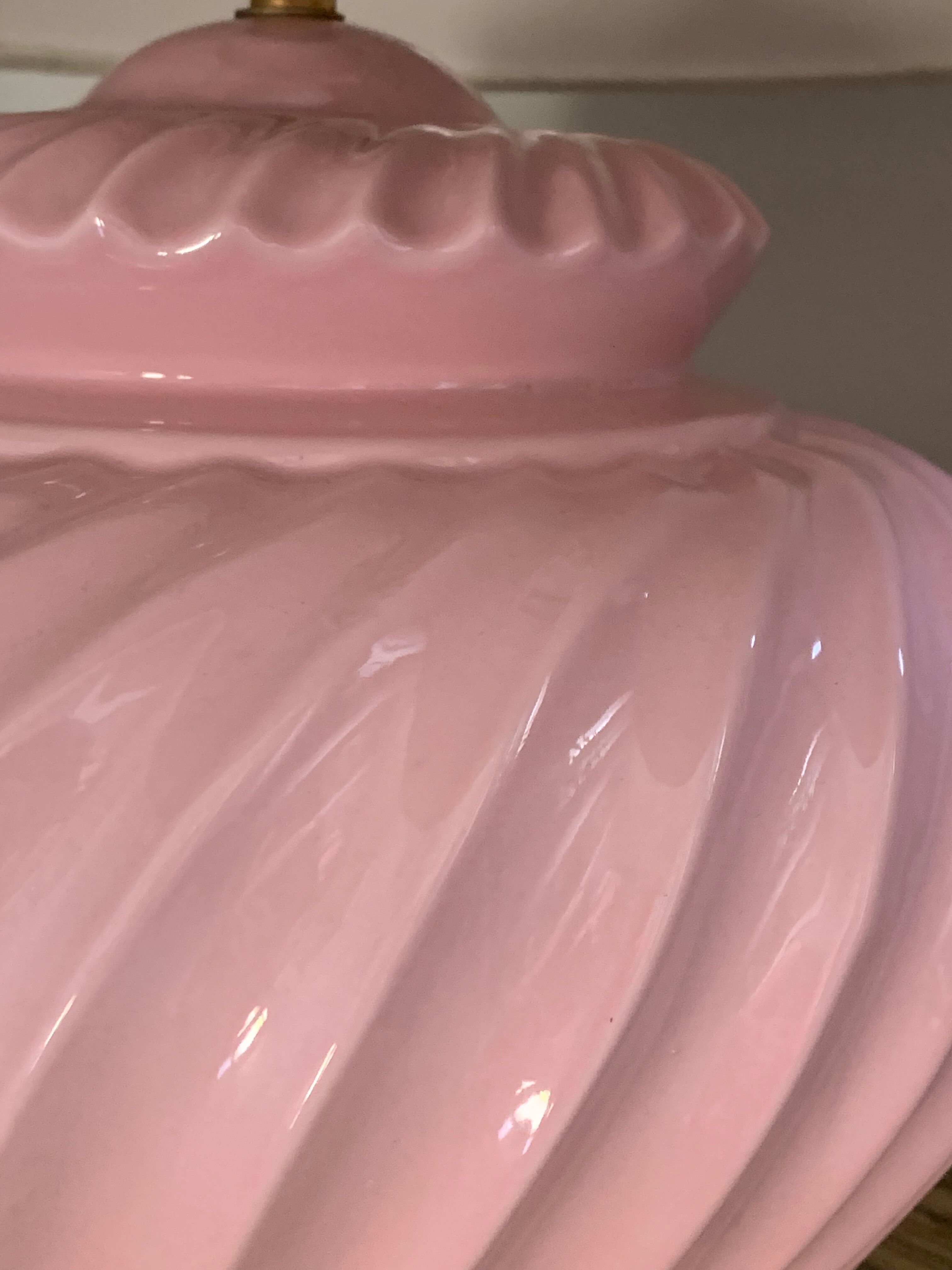 Vintage pink ceramic lamp