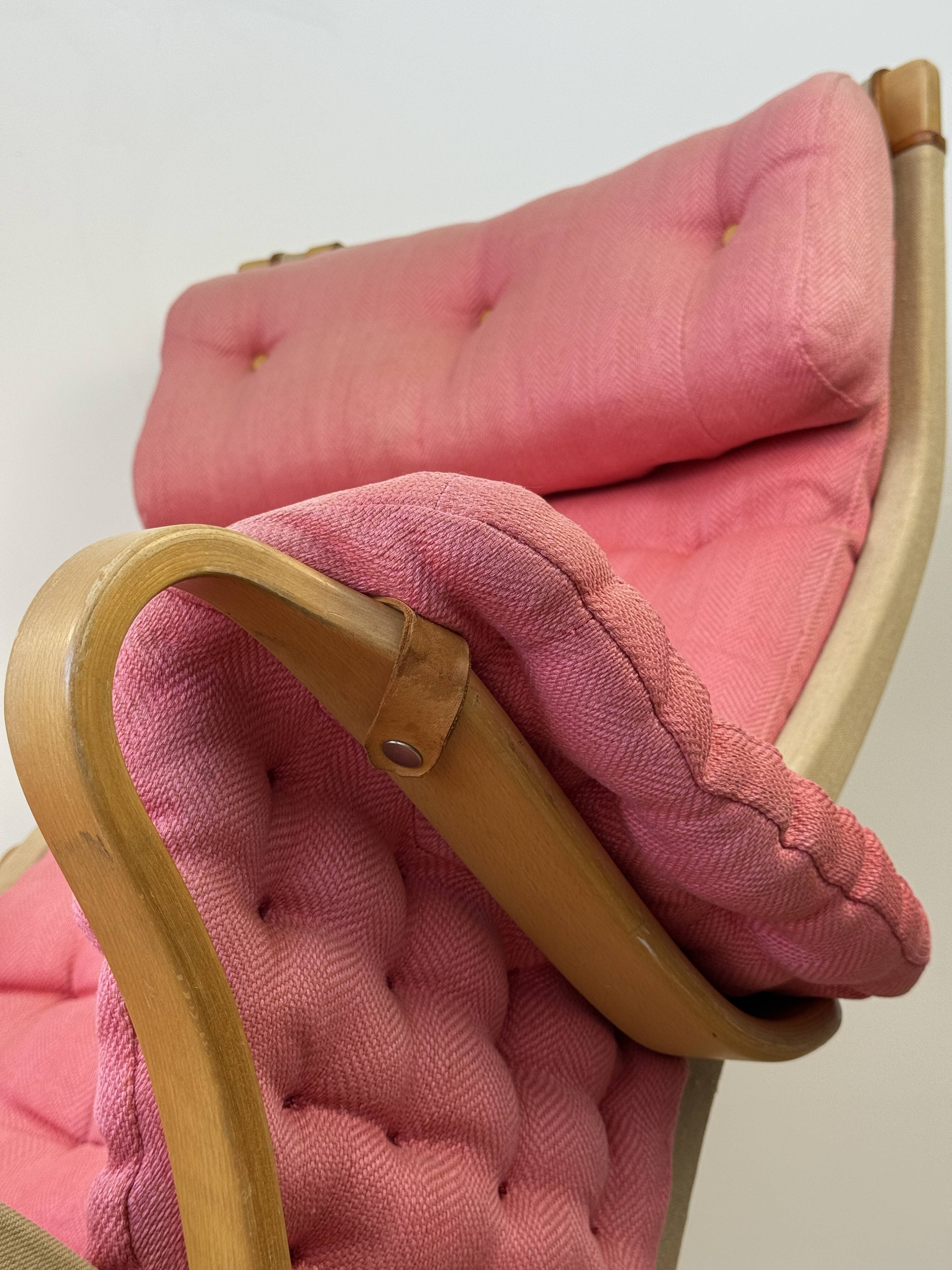 Pernilla Armchair by Bruno Mathsson for DUX – Pink Upholstery, 1970s–1980s