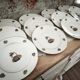 Set of 12 flat plates Limoges hydrangea basket design