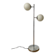Vintage floor lamp has two opaque glass spheres