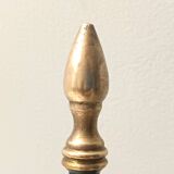 Pair of Vintage Brass and Metal Chiavarine Chairs with Yellow Fabric, Italy