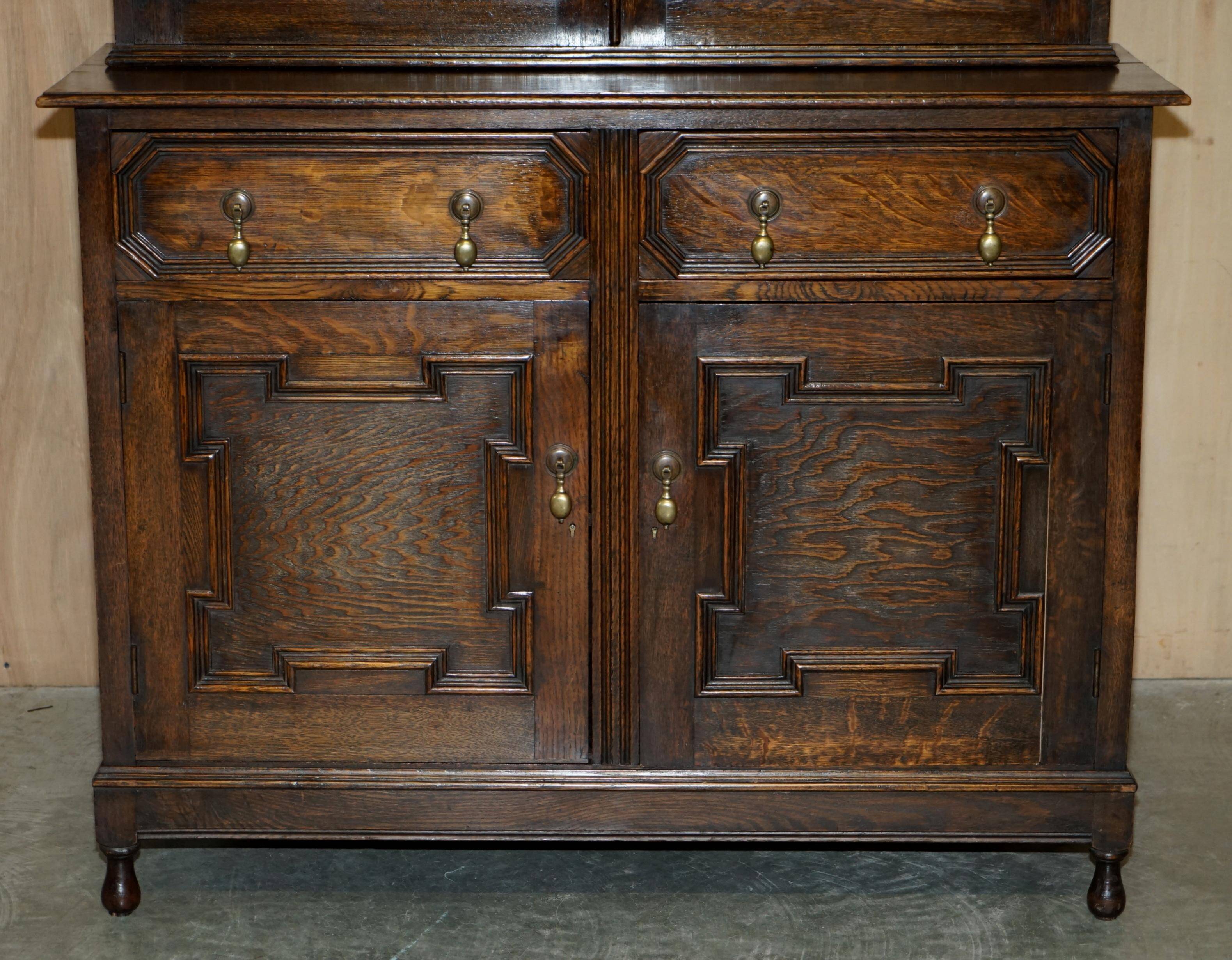 Jacobean Revival library in carved oak