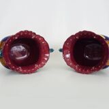 Pair of antique Art Nouveau dragon slip planters