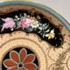 Large decorative plate in porcelain from Paris, polychrome decoration.