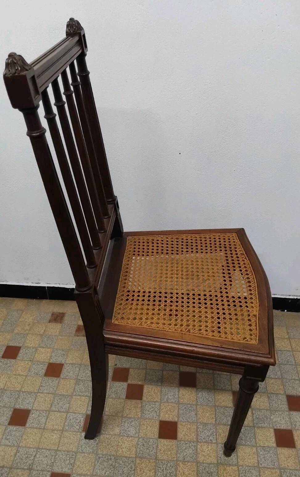 Antique Louis XVI Style Chair with Caned Seat