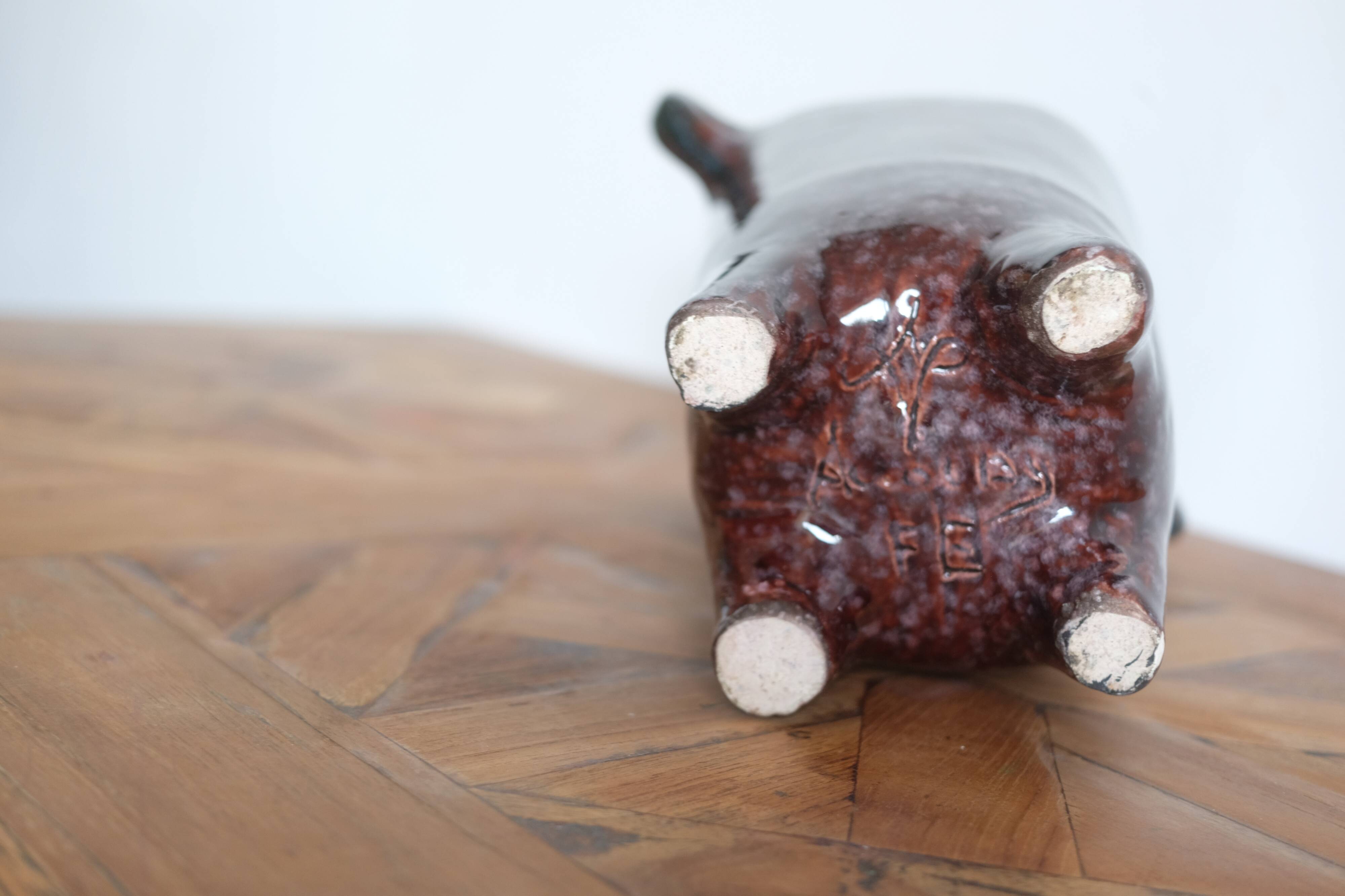 Brutalist vase Accolay signed – French studio pottery from the 1960s