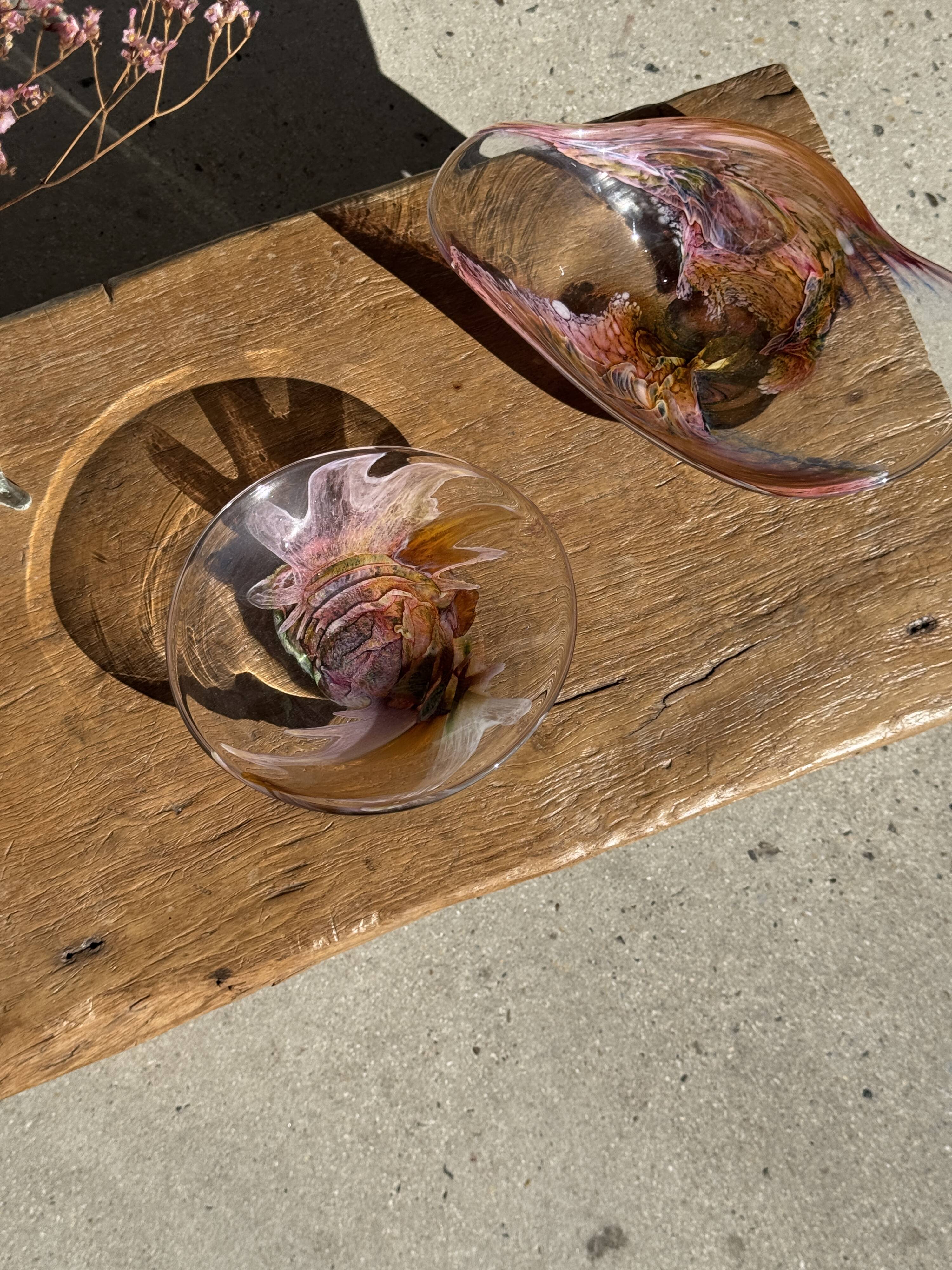 Contemporary pink blown glass bowl Carlos Vieira D21