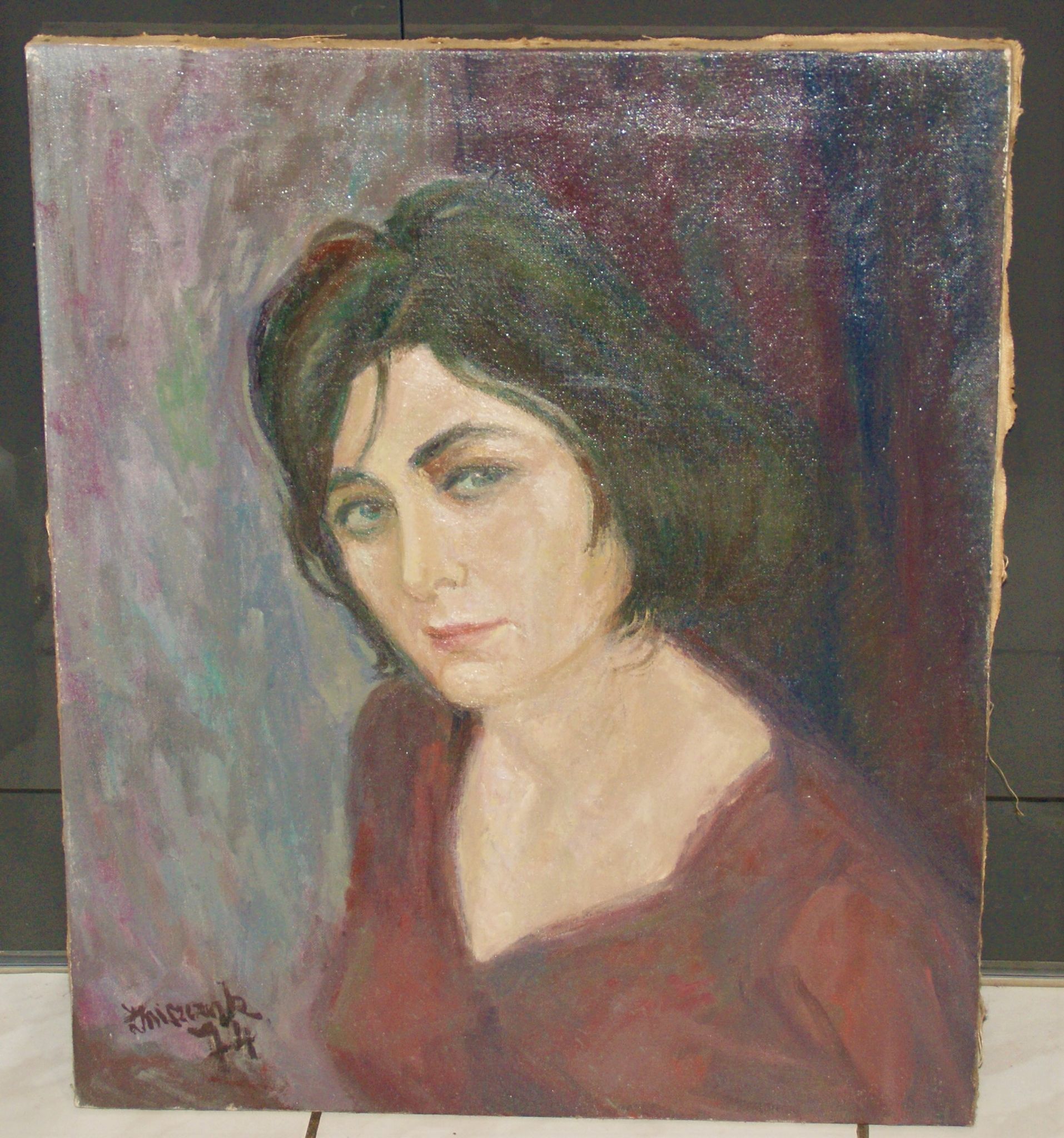 Oil on canvas "portrait of a young polish woman"