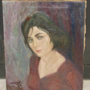 Oil on canvas "portrait of a young polish woman"