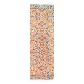 Brunt Orange Scandi Style Vintage Persian Runner Rug, 90x284 Cm