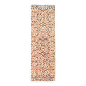 Brunt Orange Scandi Style Vintage Persian Runner Rug, 90x284 Cm