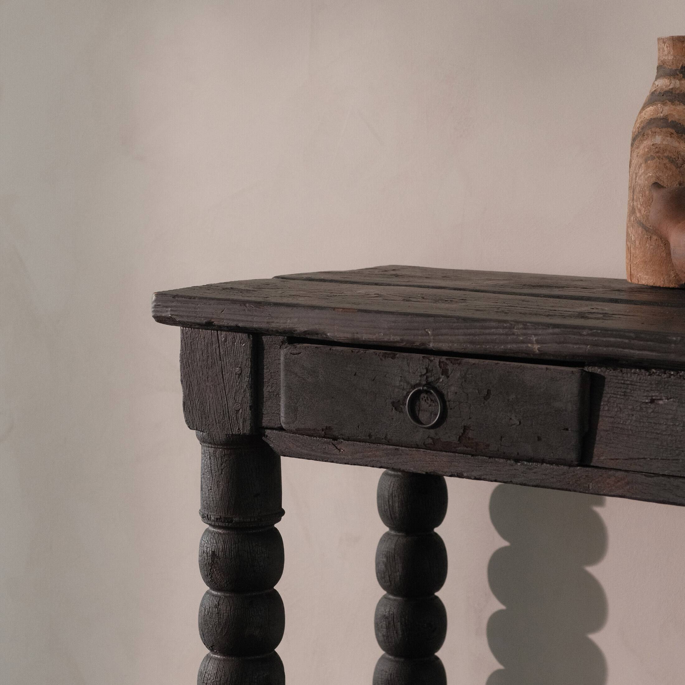 Console table in Shou Sugi Ban finish