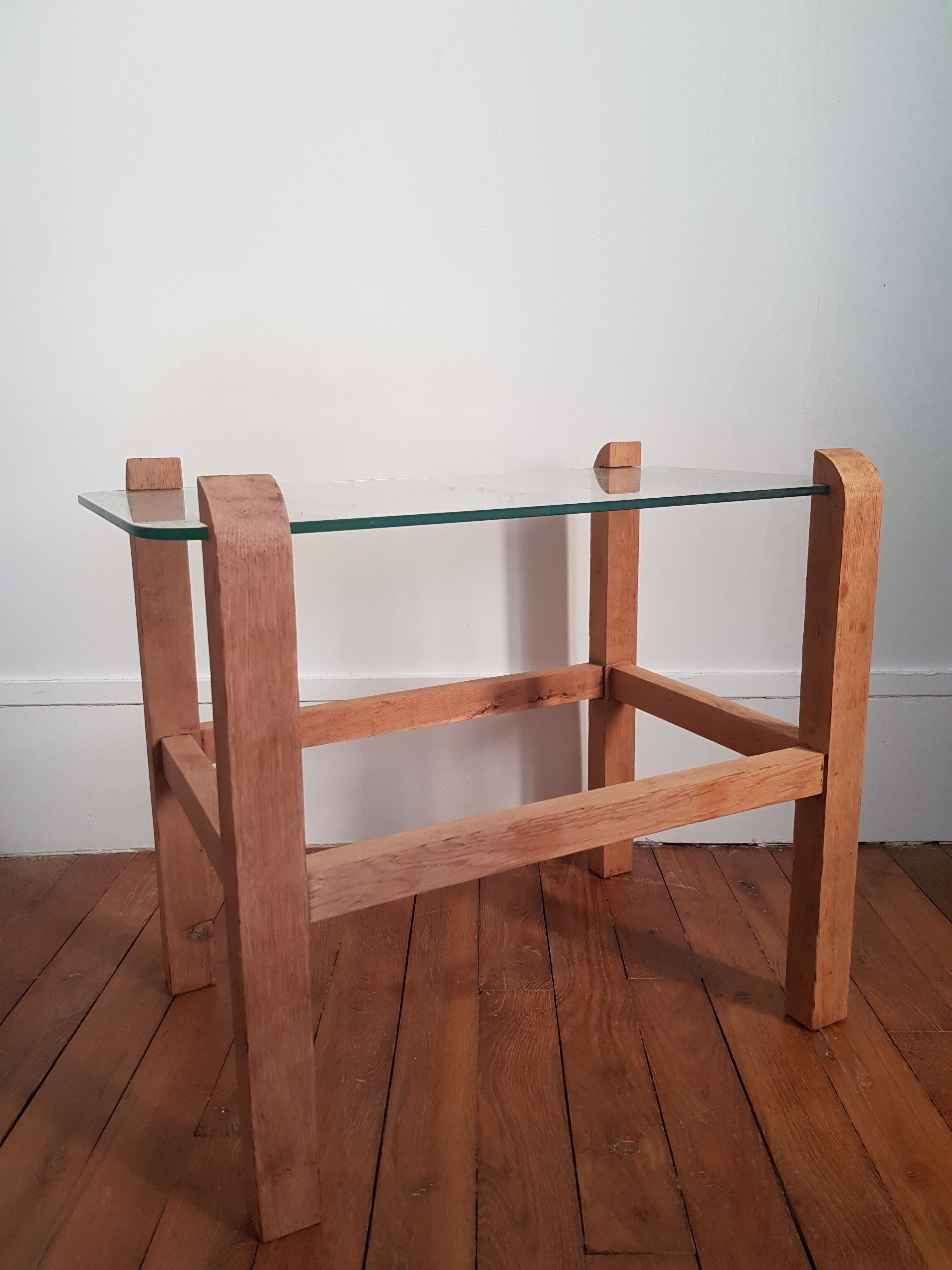 Wood and glass coffee table