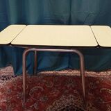 Yellow formica table + stool