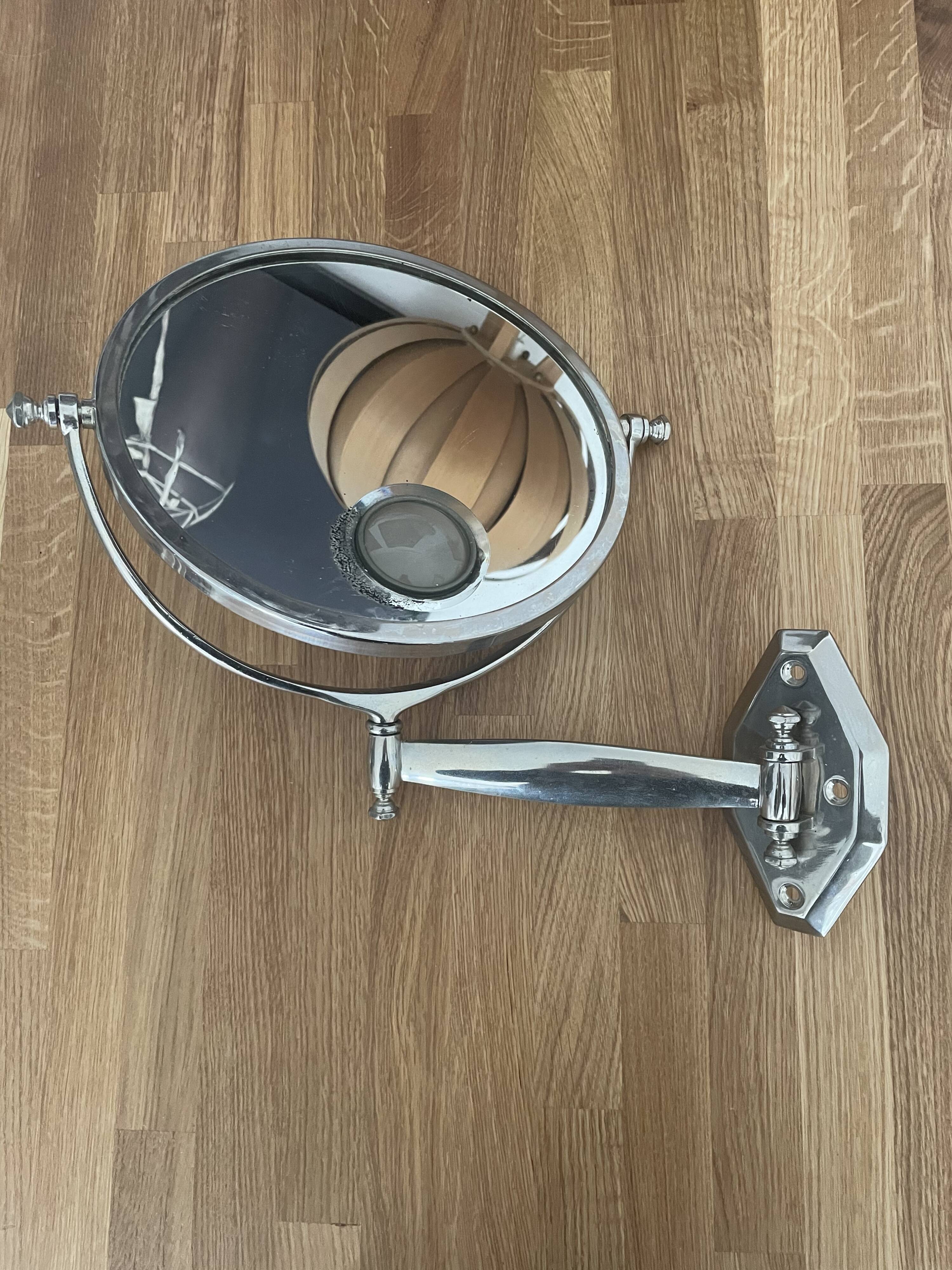 Vintage illuminating adjustable mirror, Brot, France art deco