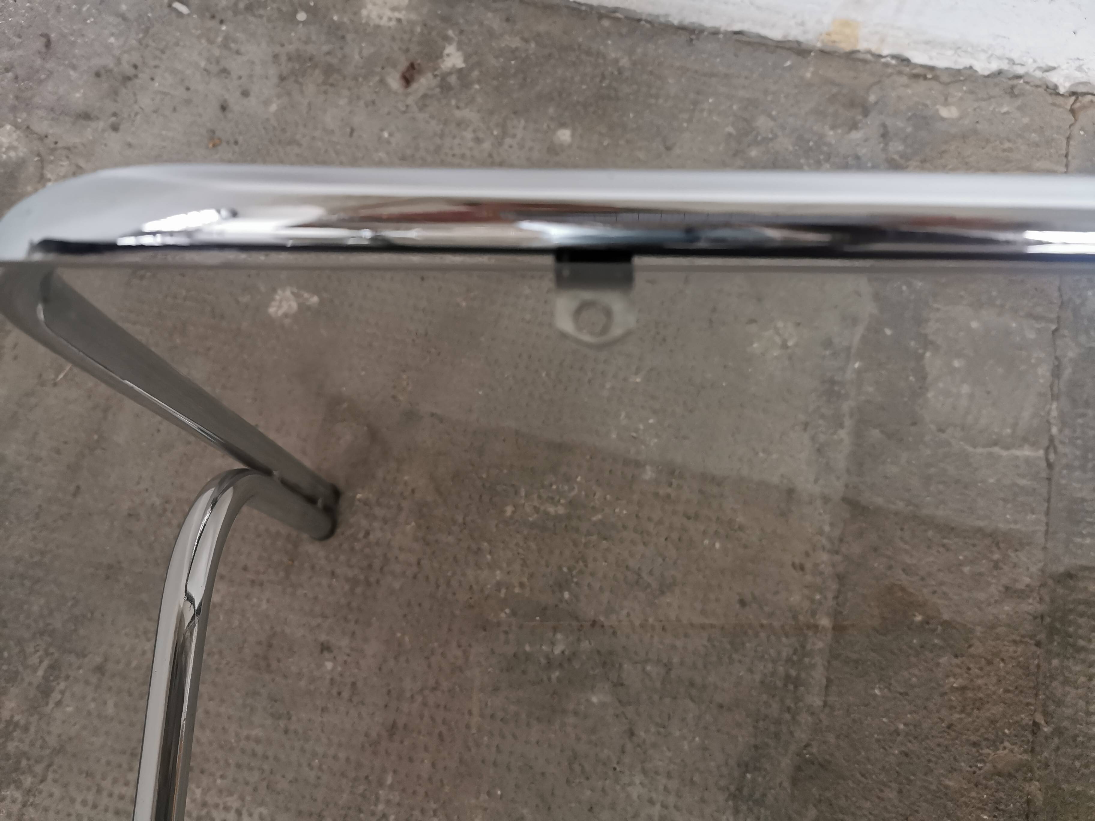 Chrome and smoked glass coffee table