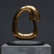 Sculpture lumineuse en bronze « Pêcheur » de Carlo Lorenzetti, Pays-Bas, 2019