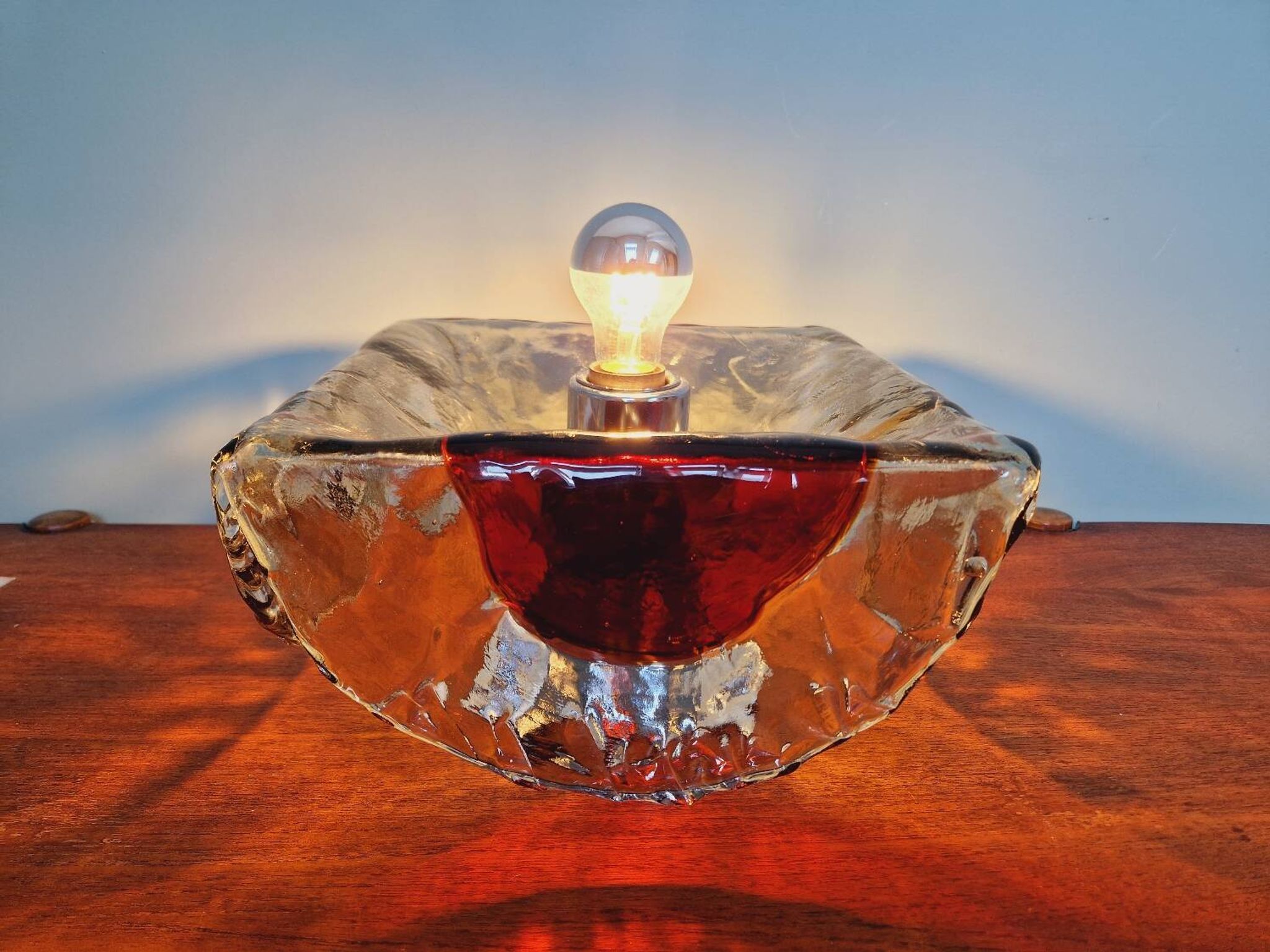 Mazzega Murano glass ceiling light, Italian design, 1960s