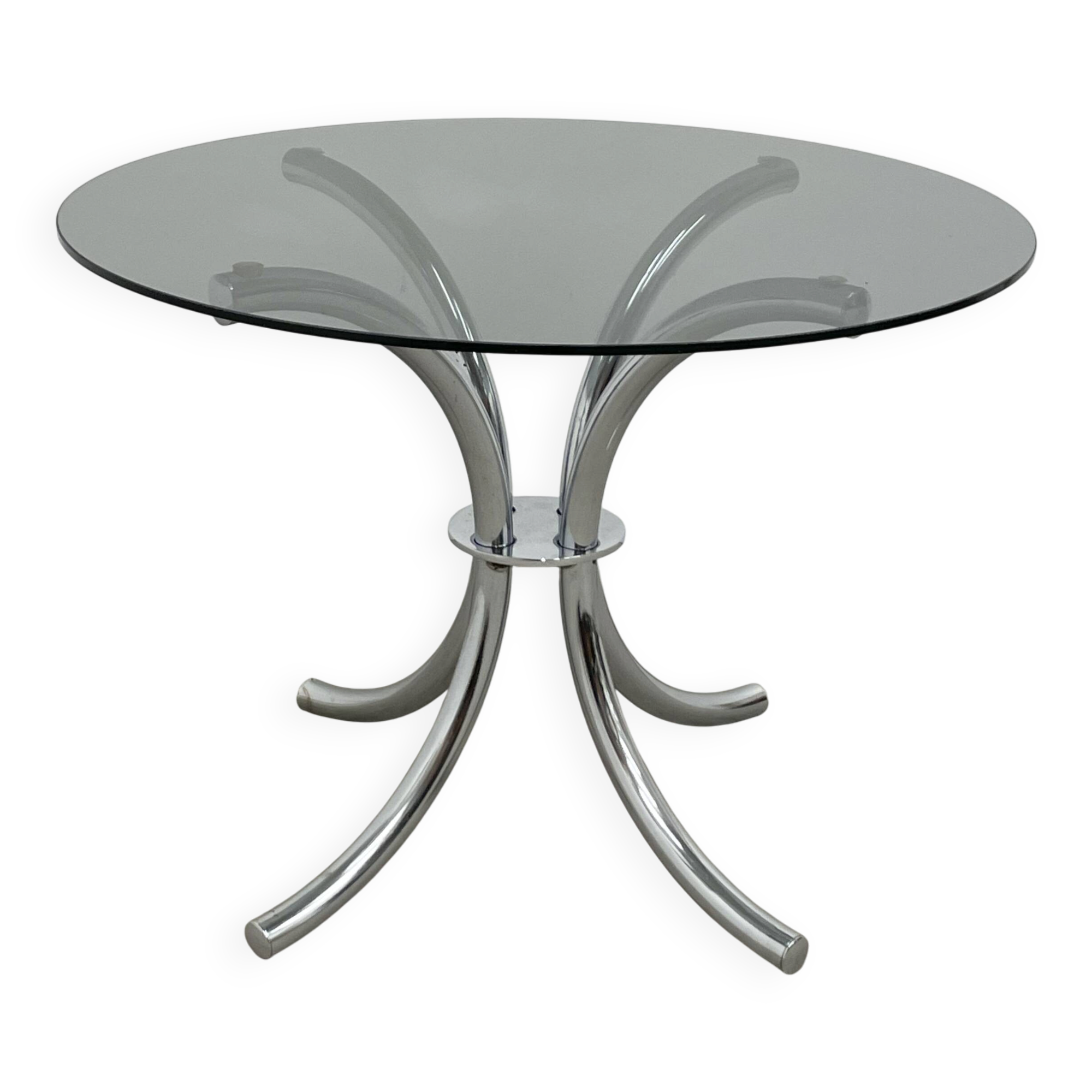 Chrome coffee table / tinted glass