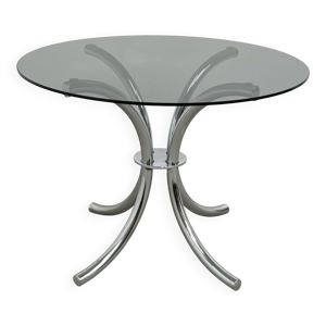 Table basse chrome / - verre