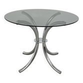 Table basse chrome / verre teinté