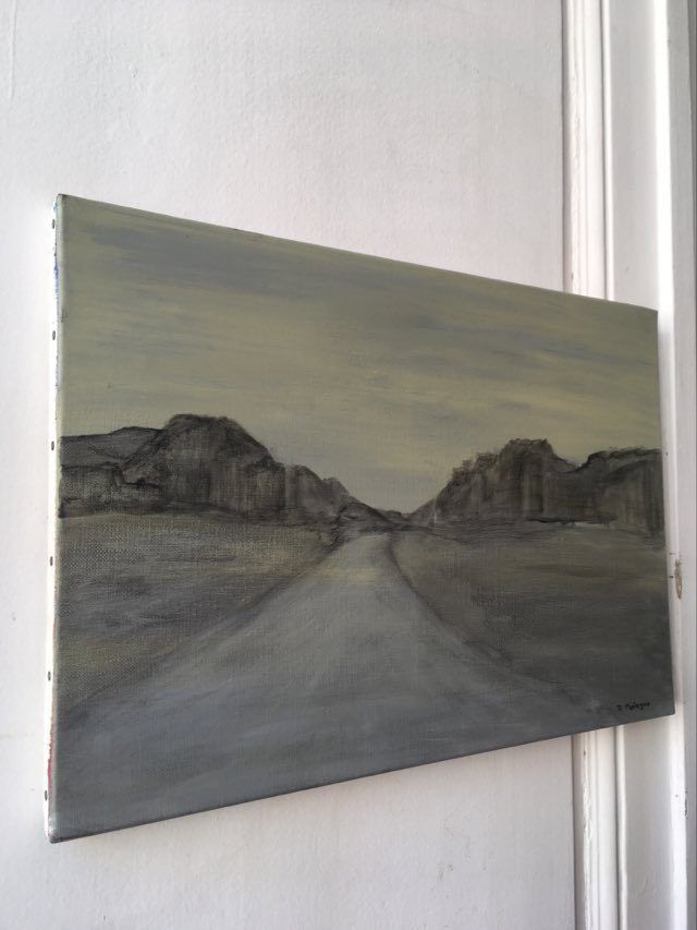 Oil painting on canvas meditative landscape