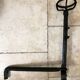 Pair of 18th century wrought iron andirons, log-carrying andirons