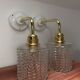 Pair of seventies glass globe wall lights