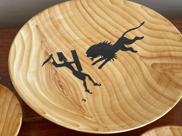 Coupe et trio de coupelles Grosjean Vallauris