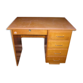 Bureau en chêne à 5 tiroirs années 70
