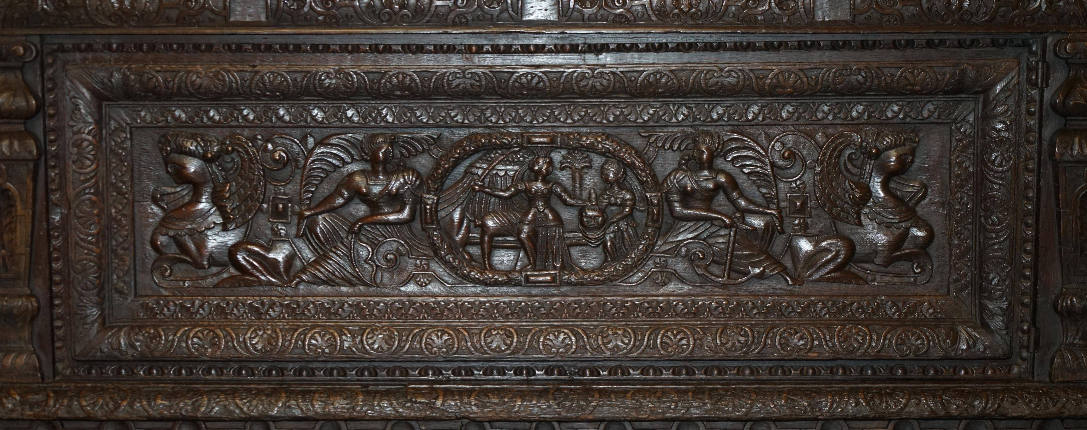 Cassone Bureau Italian Hand-Carved 16th Century
