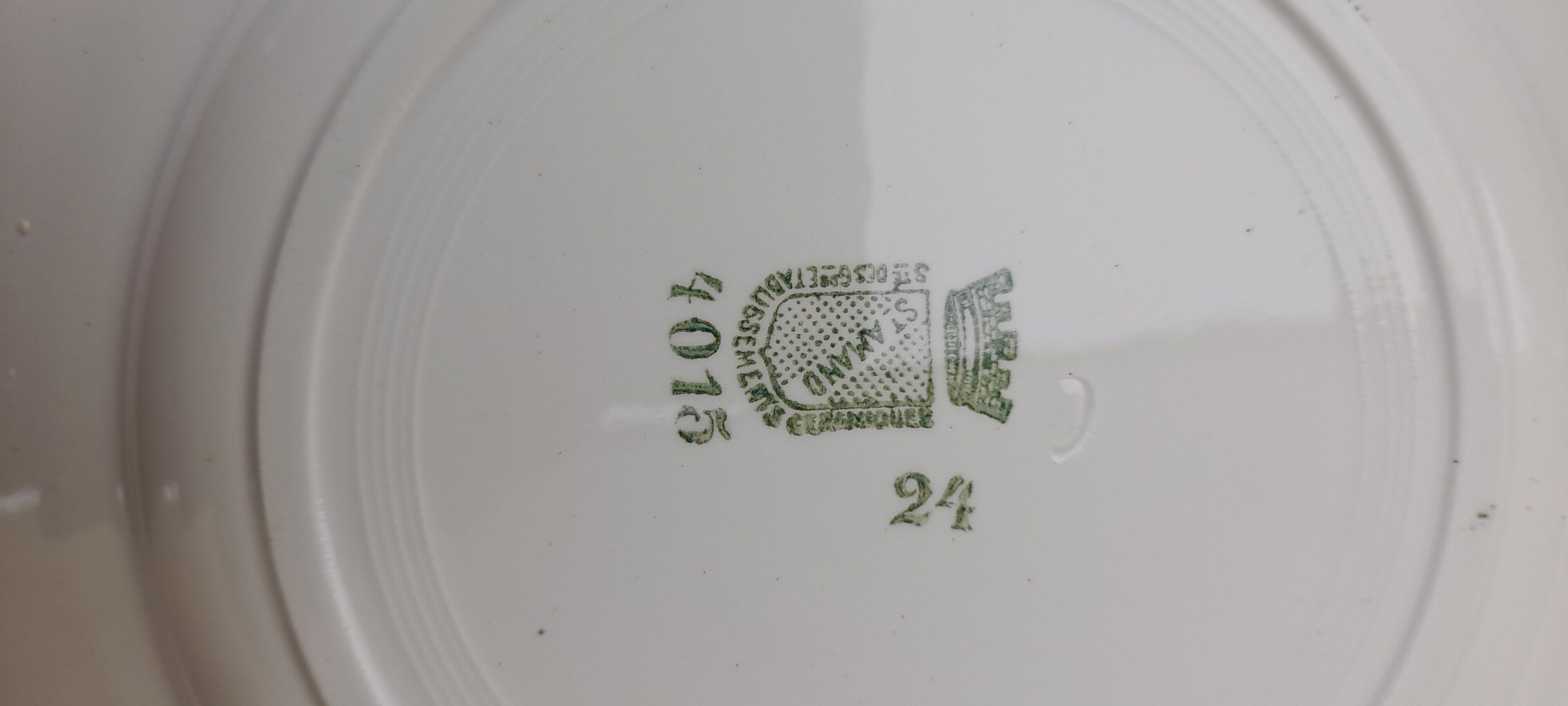 12 assiettes  plates en faïence de Saint Amand  modèle 4015 diam 22,5 cm