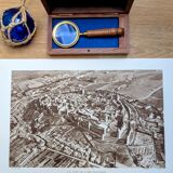 Carcassonne, Aude, vintage, photo plate printed in 1935.